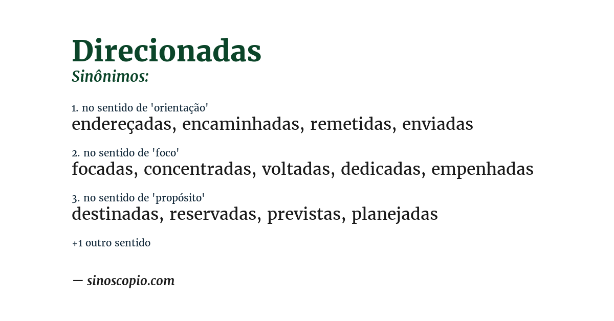 Sinônimo de direcionadas
