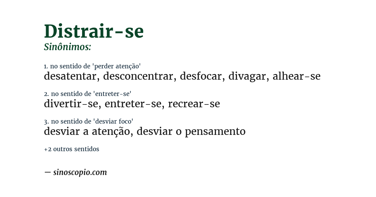 Sinônimo de distrair-se