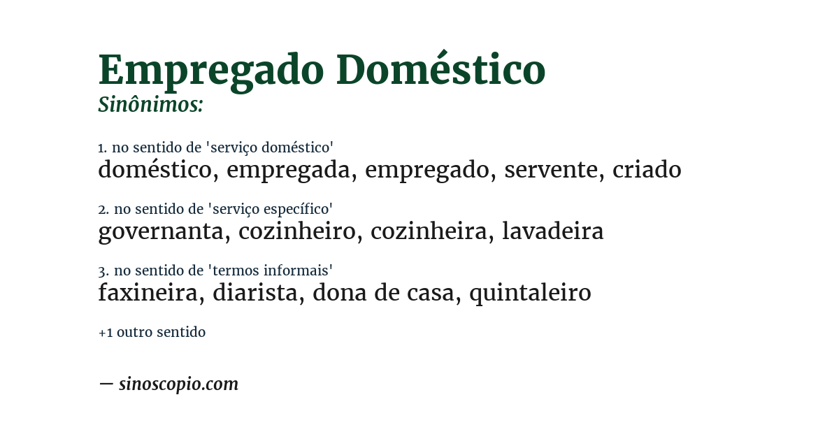 Sinônimo de empregado doméstico