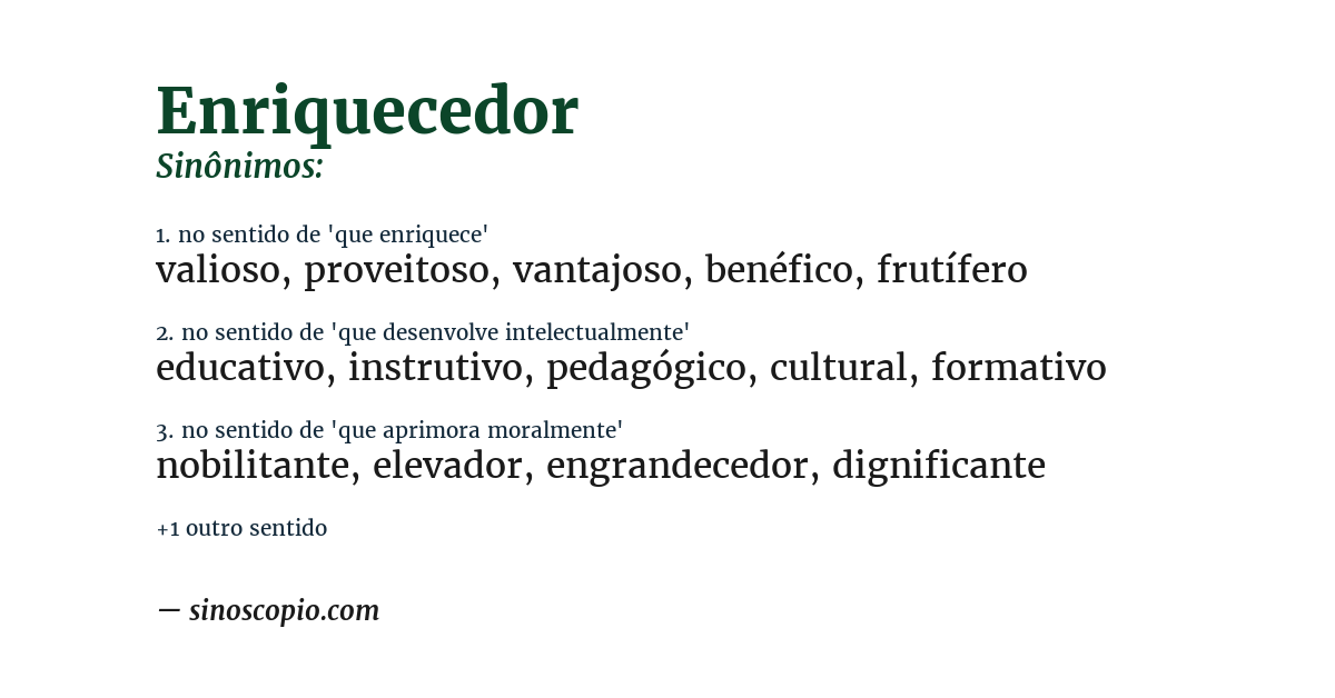 Sinônimo de enriquecedor