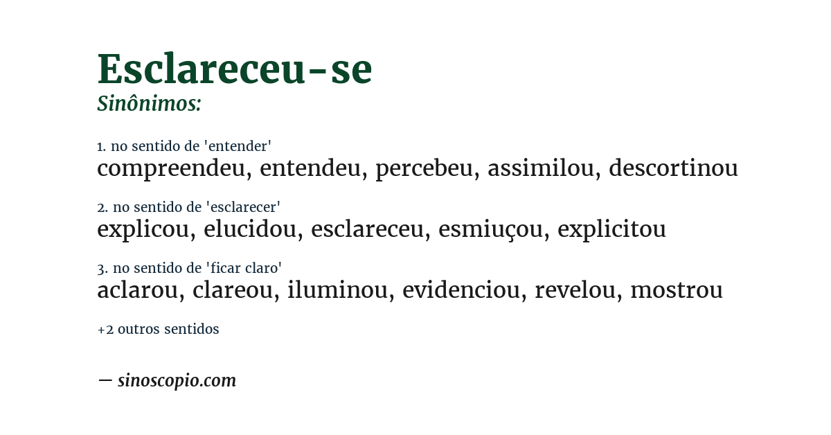Sinônimo de esclareceu-se