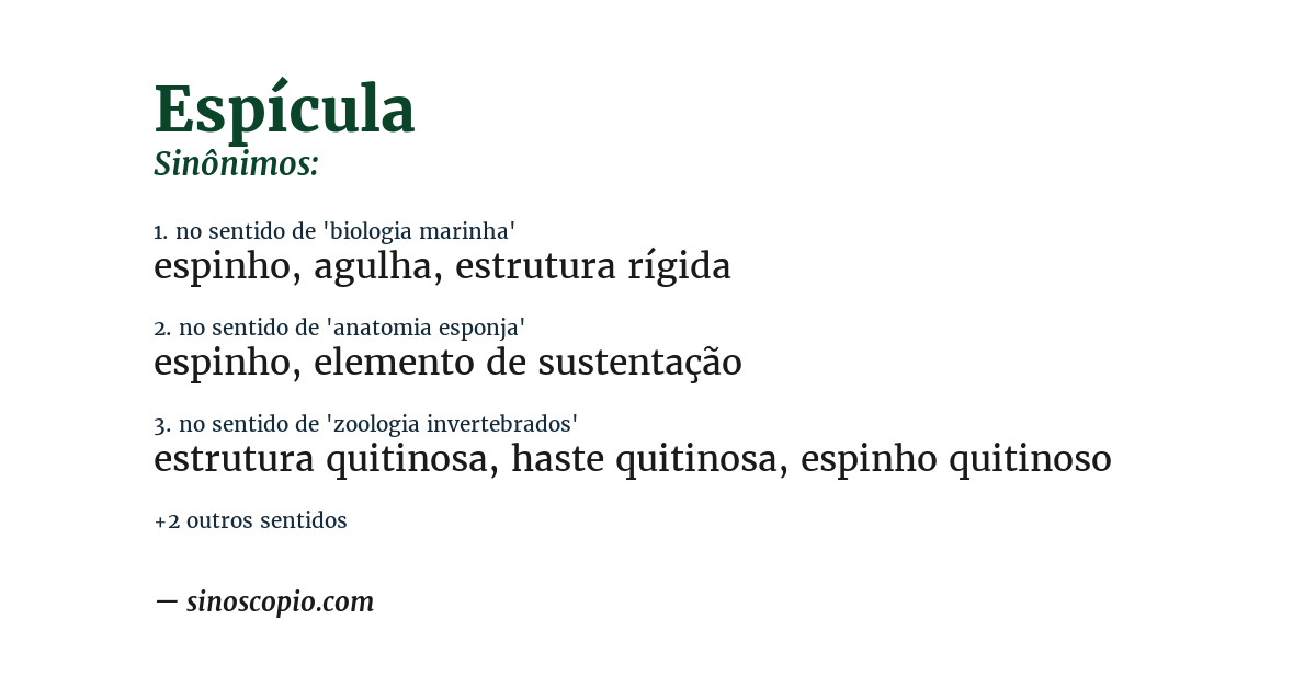 Sinônimo de espícula