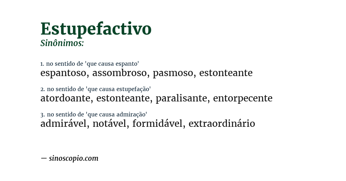 Sinônimo de estupefactivo