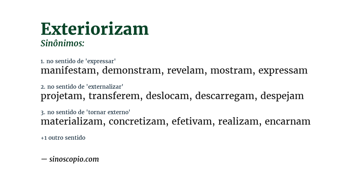 Sinônimo de exteriorizam