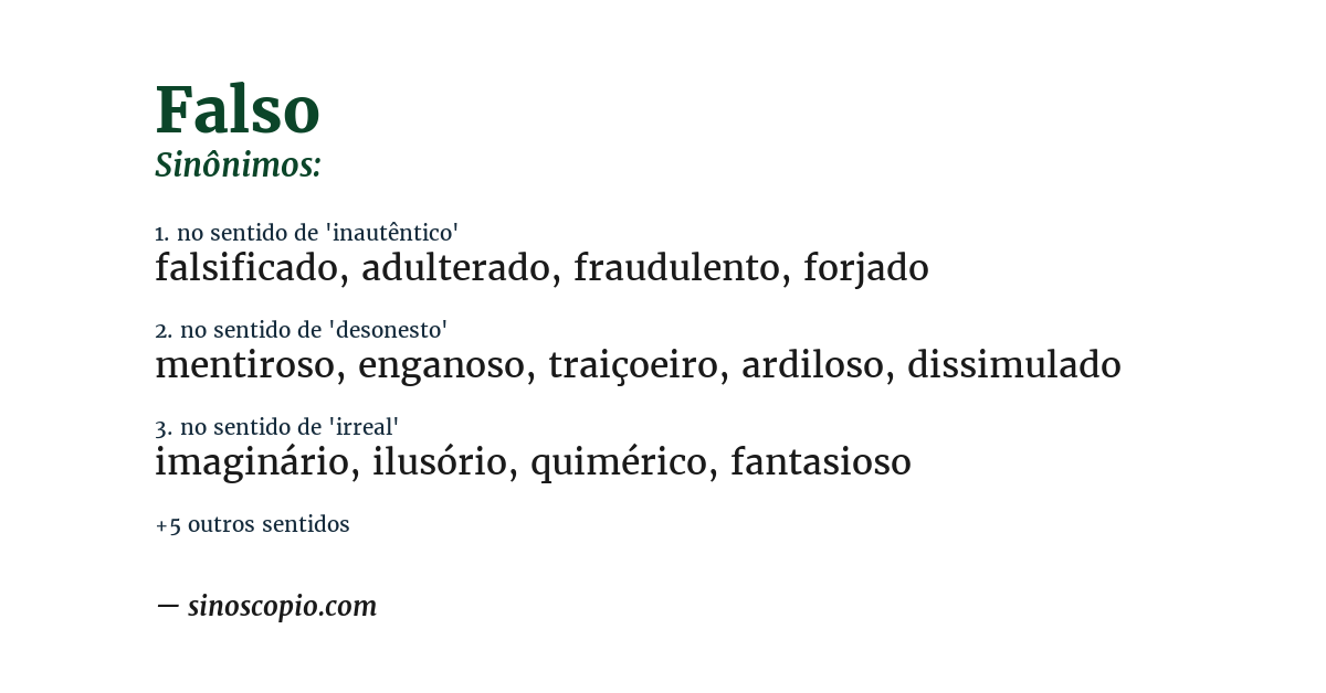 Sinônimo de falso
