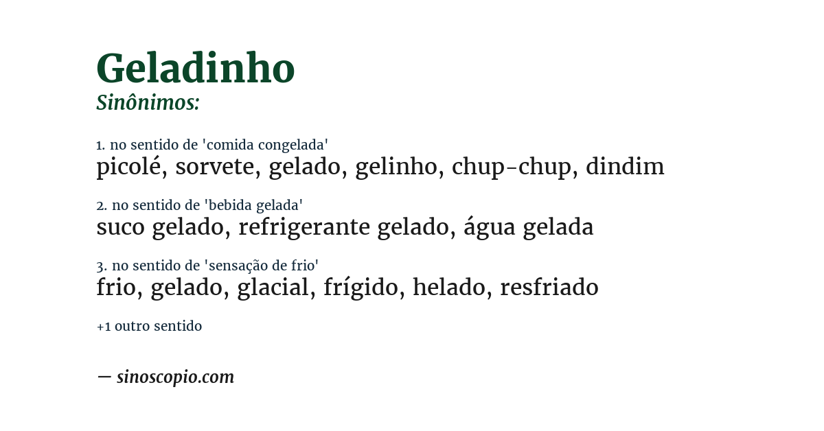 Sinônimo de geladinho