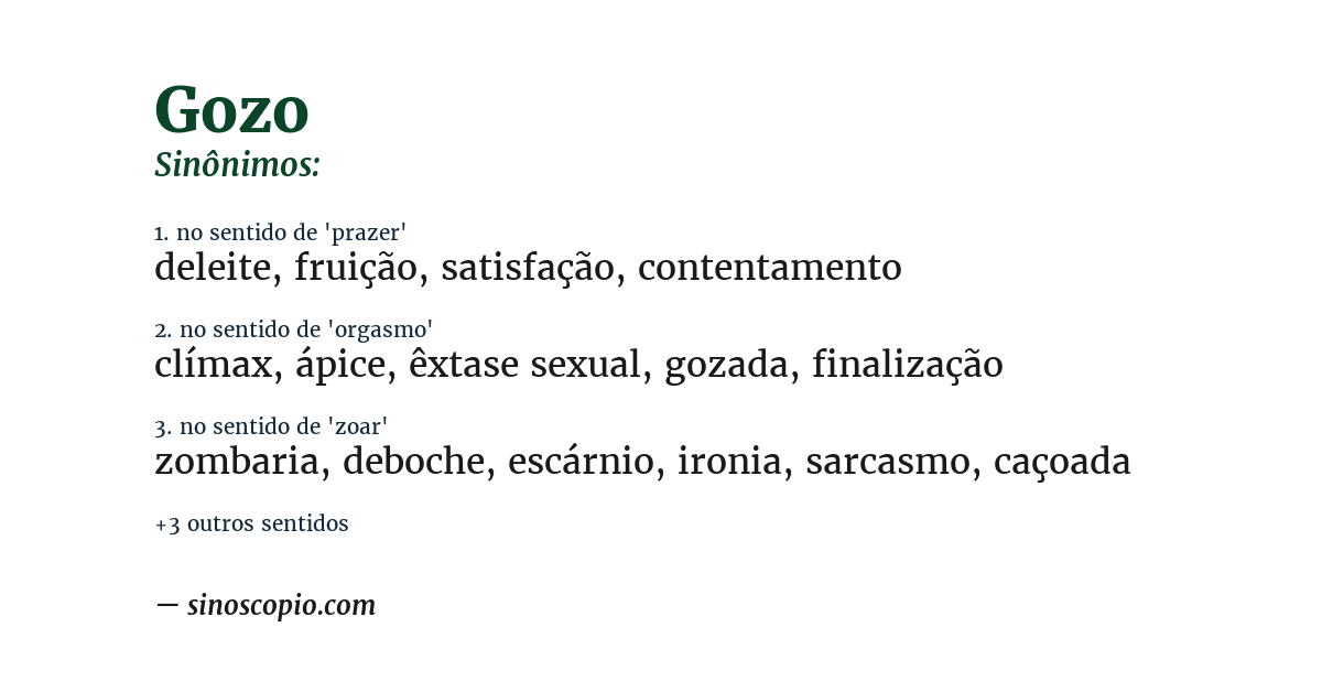Sinônimo de gozo