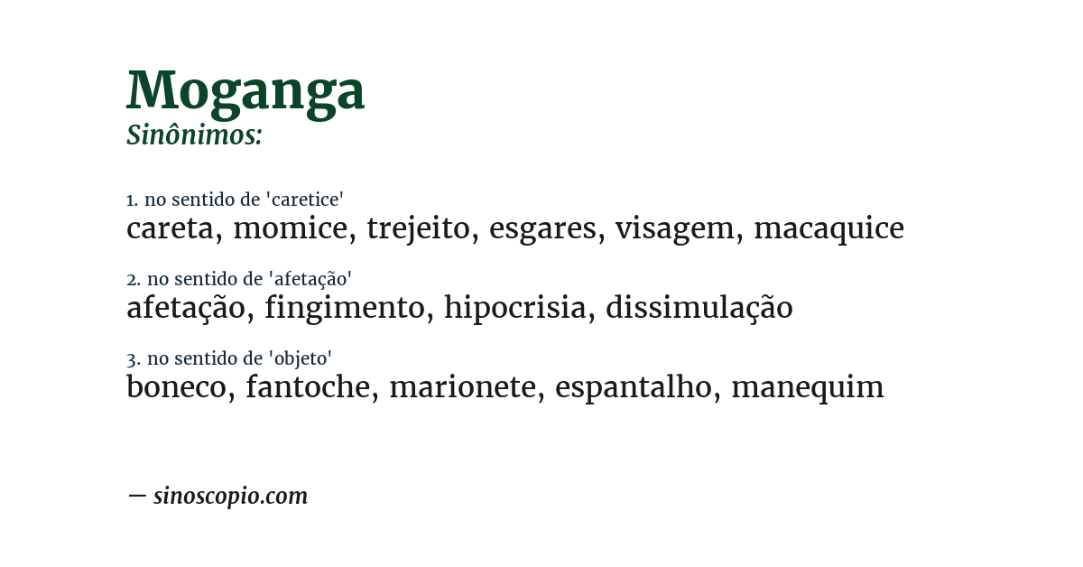 Sinônimo de moganga