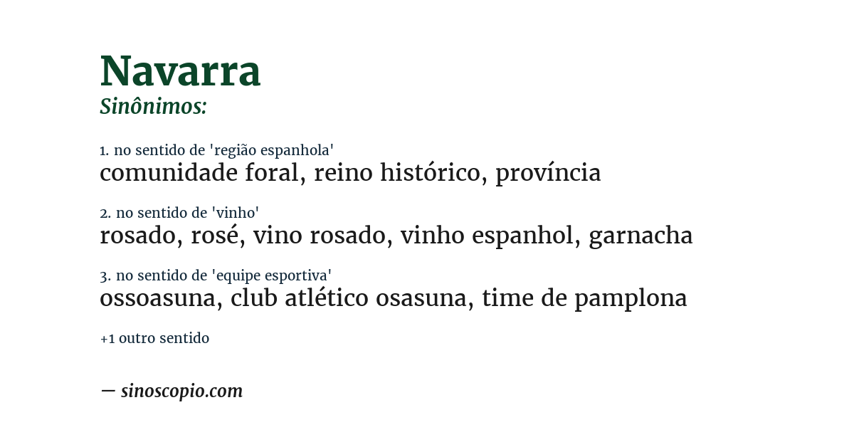 Sinônimo de navarra