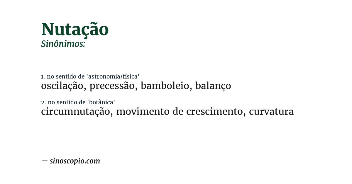 Sinônimo de nutação