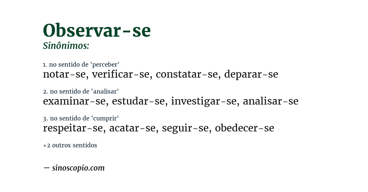 Sinônimo de observar-se