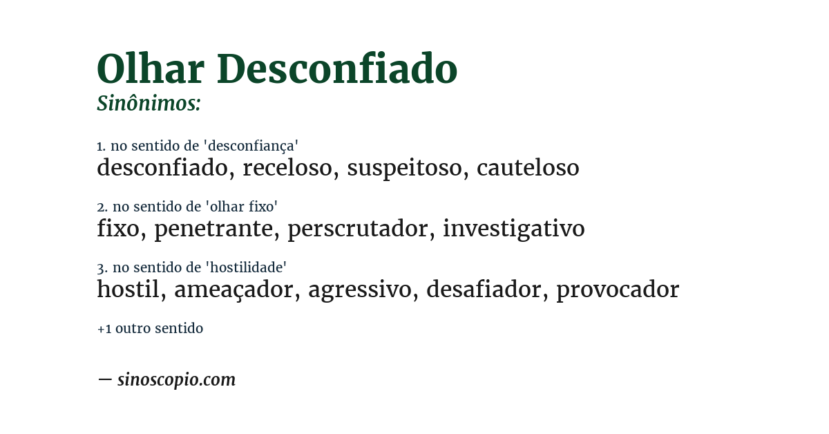 Sinônimo de olhar desconfiado