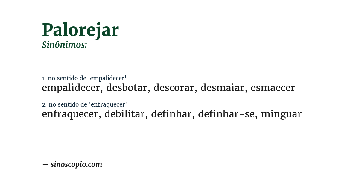 Sinônimo de palorejar