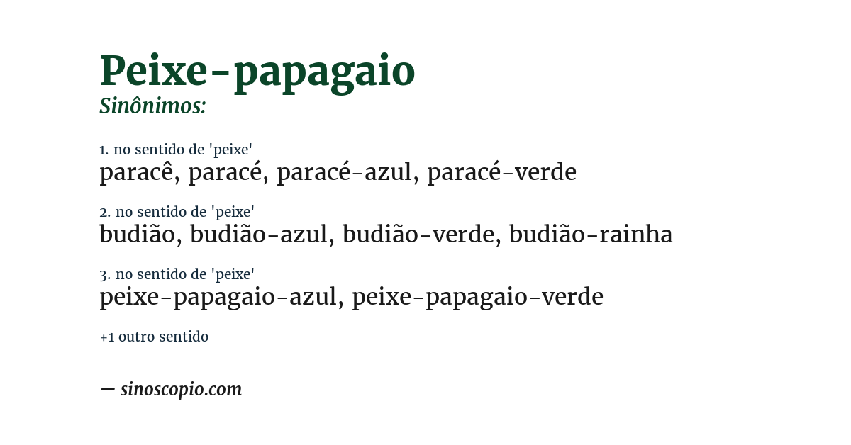 Sinônimo de peixe-papagaio
