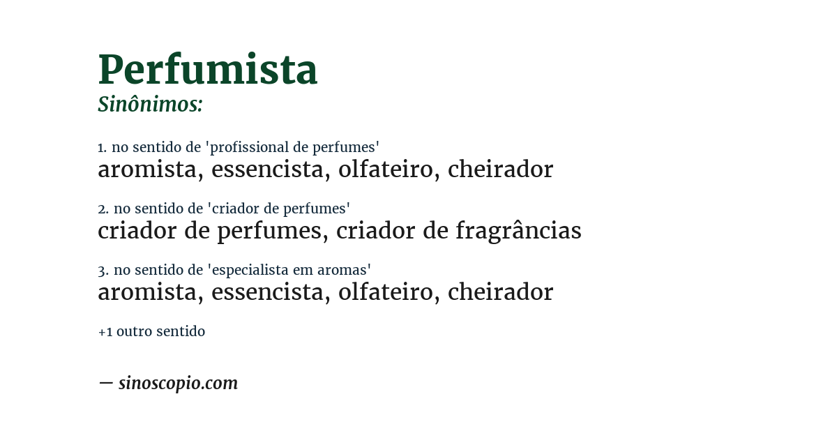 Sinônimo de perfumista