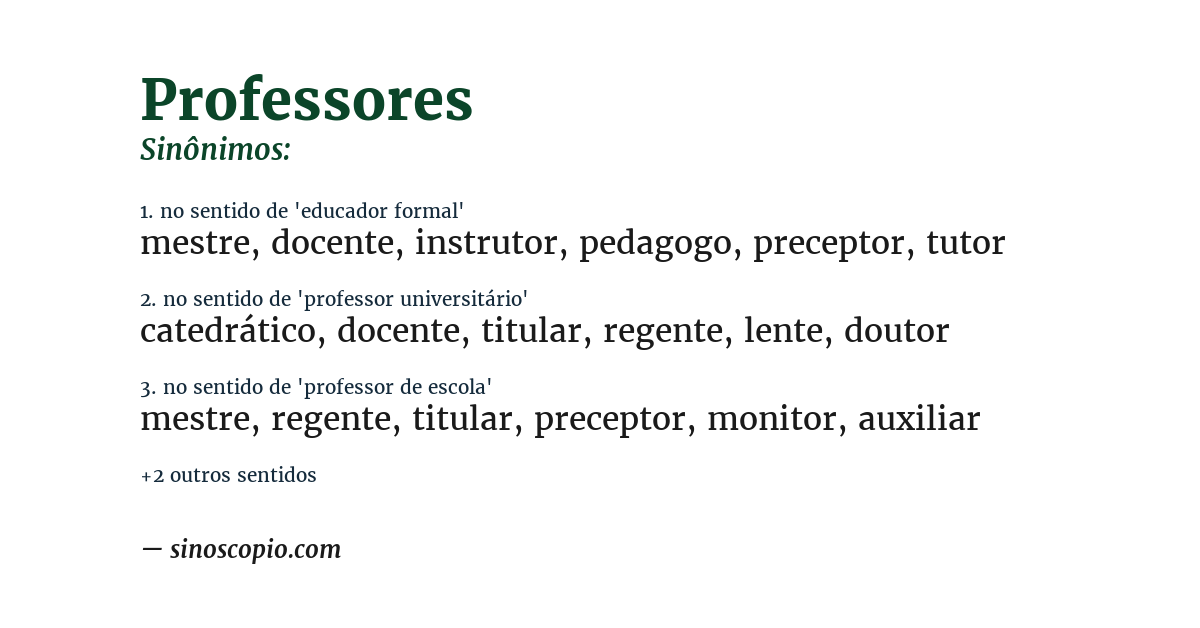 Sinônimo de professores