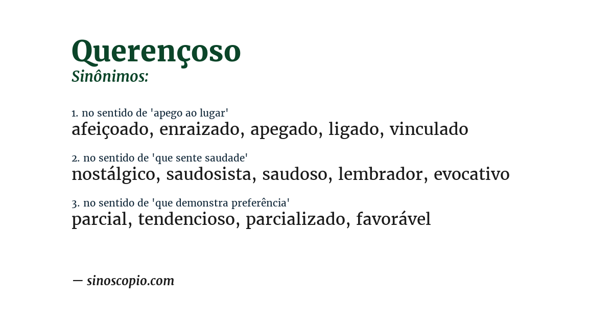 Sinônimo de querençoso