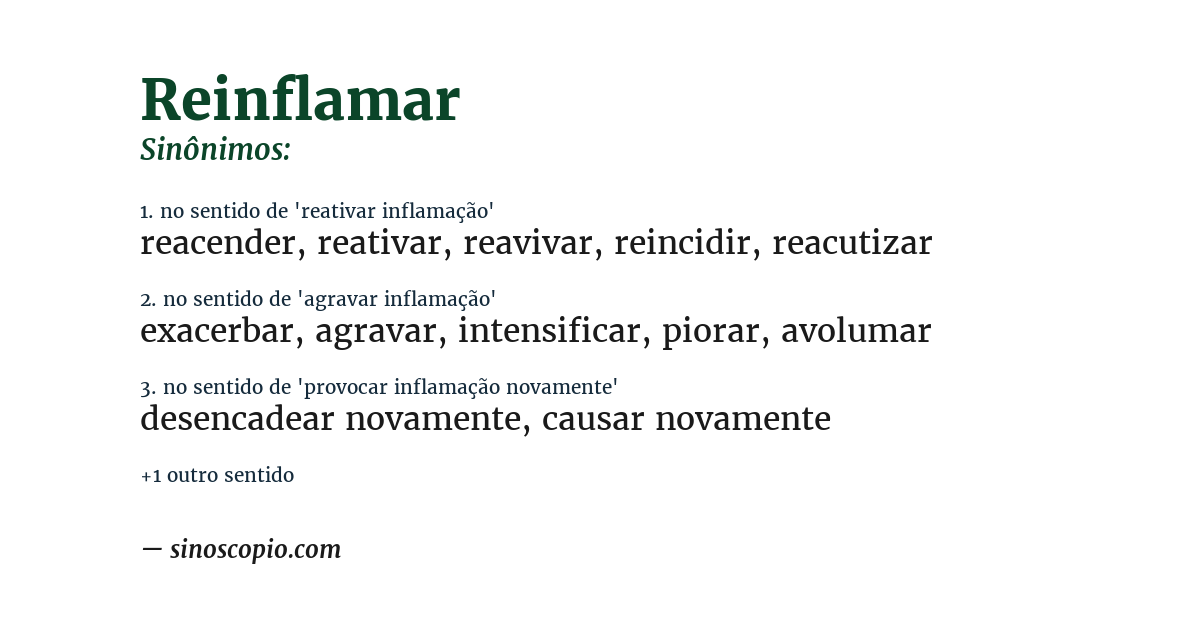 Sinônimo de reinflamar