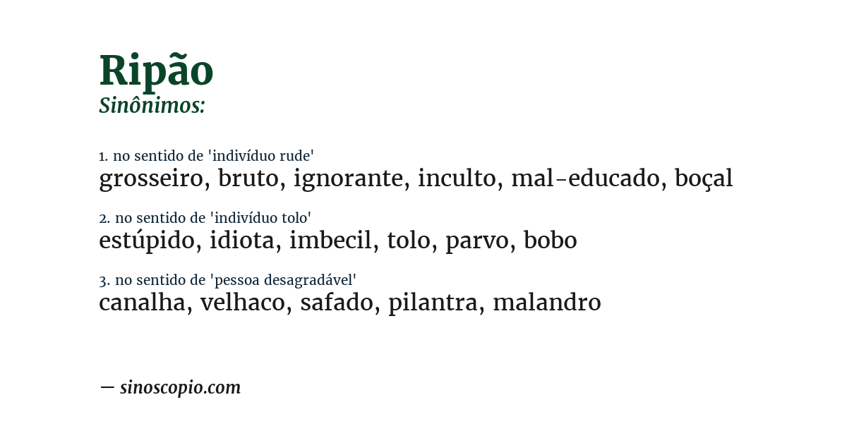 Sinônimo de ripão