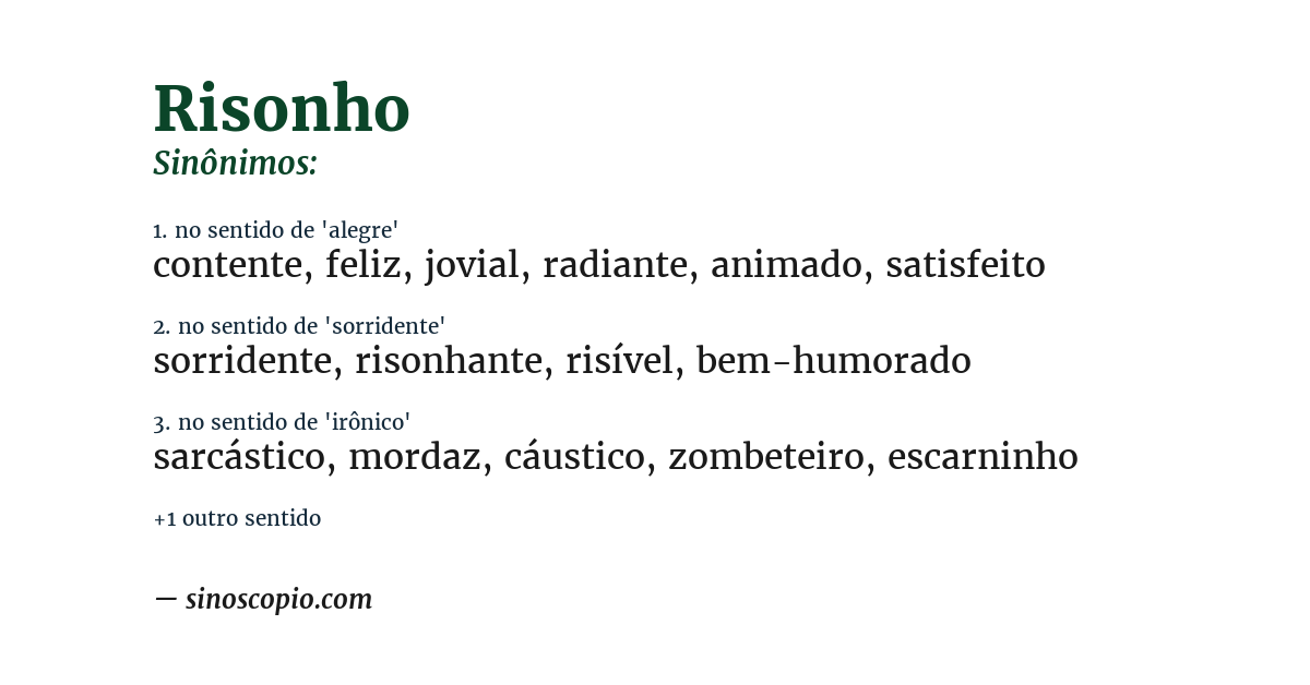 Sinônimo de risonho