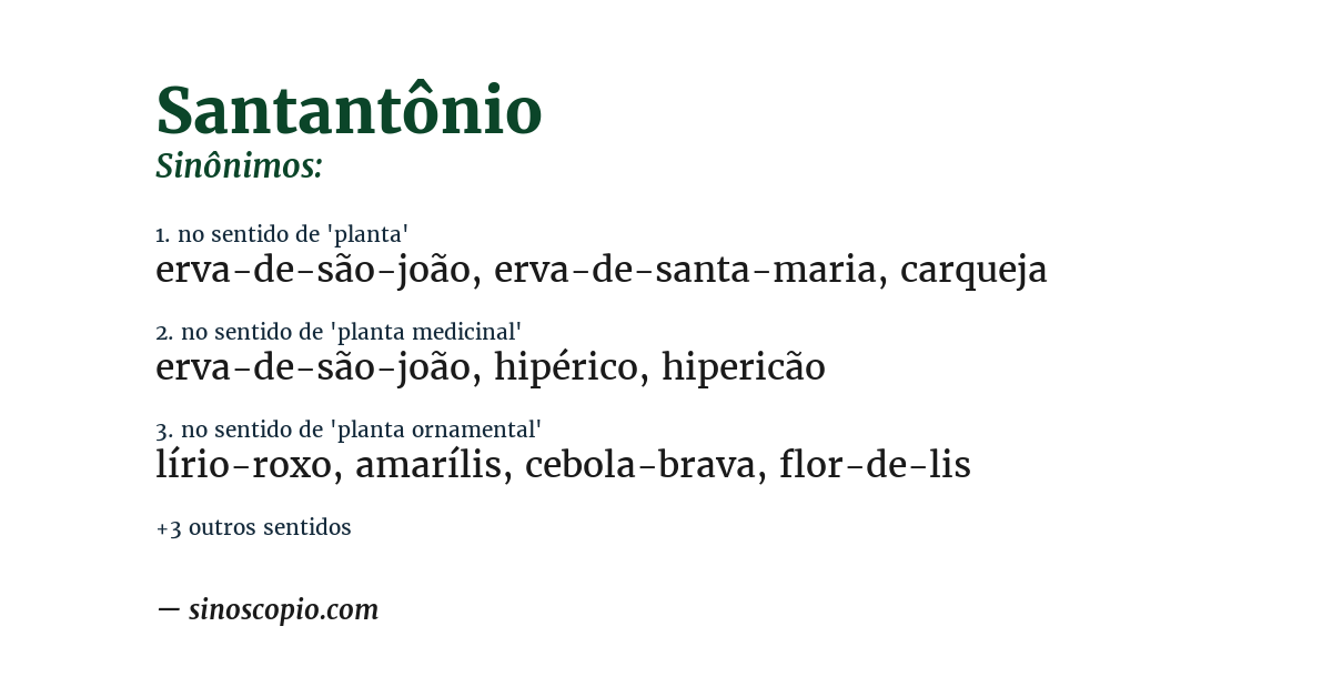 Sinônimo de santantônio