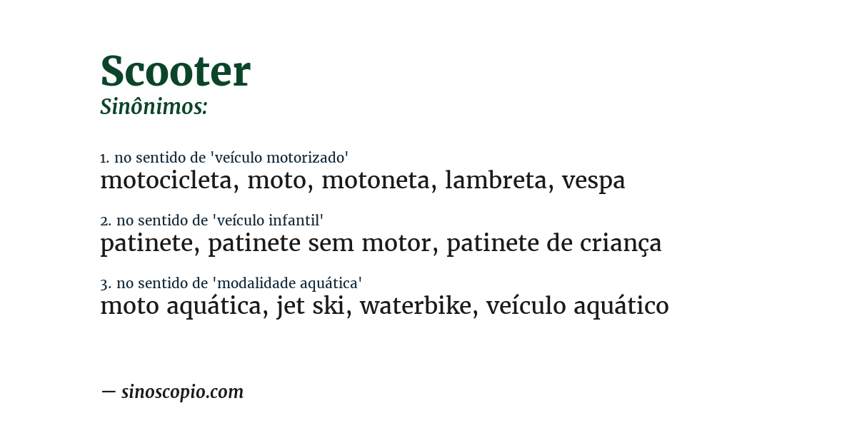 Sinônimo de scooter