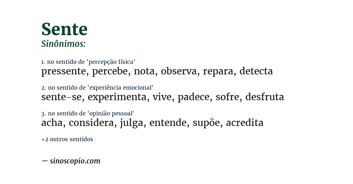 Sinônimo de sente