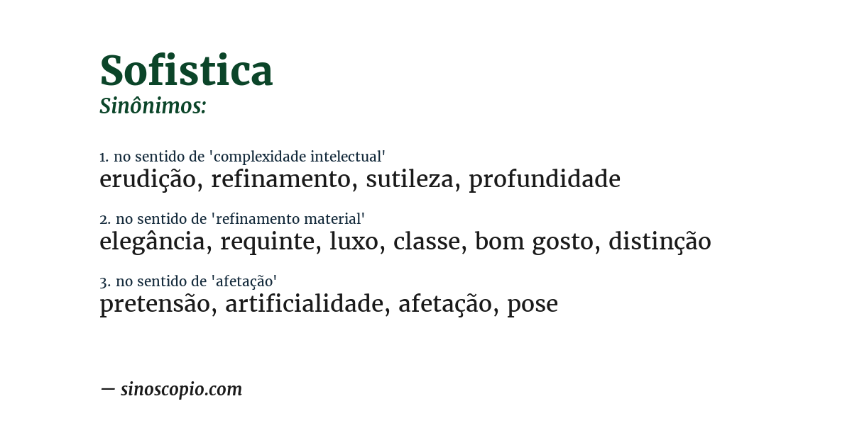 Sinônimo de sofistica
