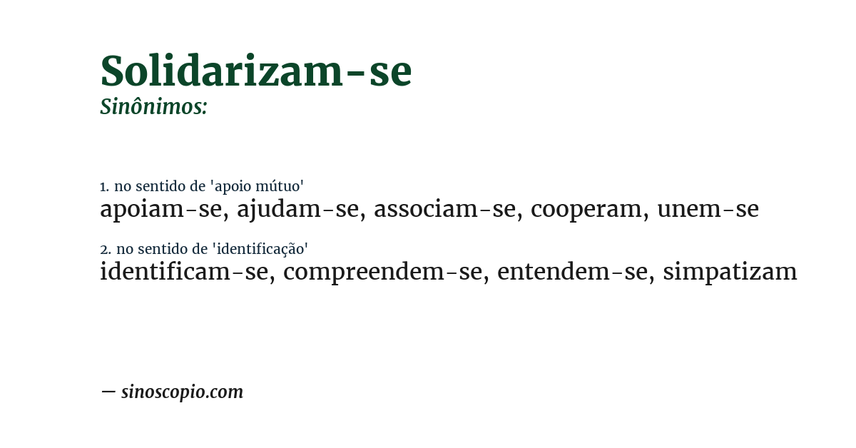 Sinônimo de solidarizam-se
