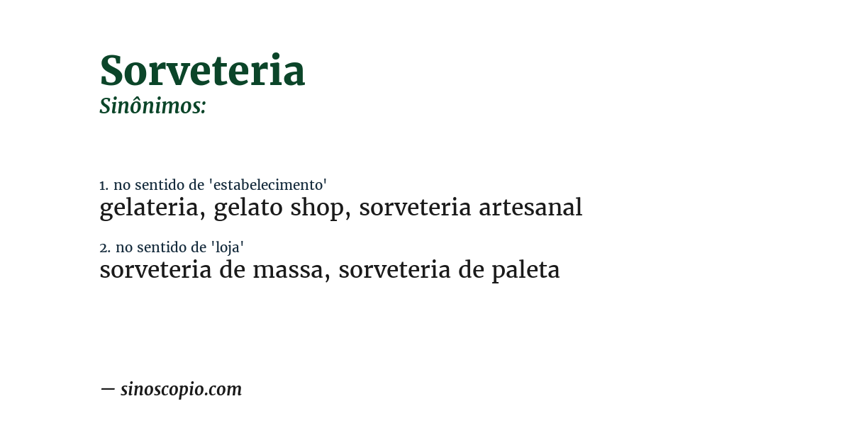 Sinônimo de sorveteria