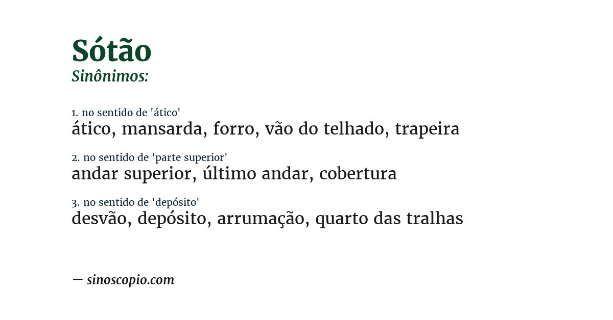 Sinônimo de sótão