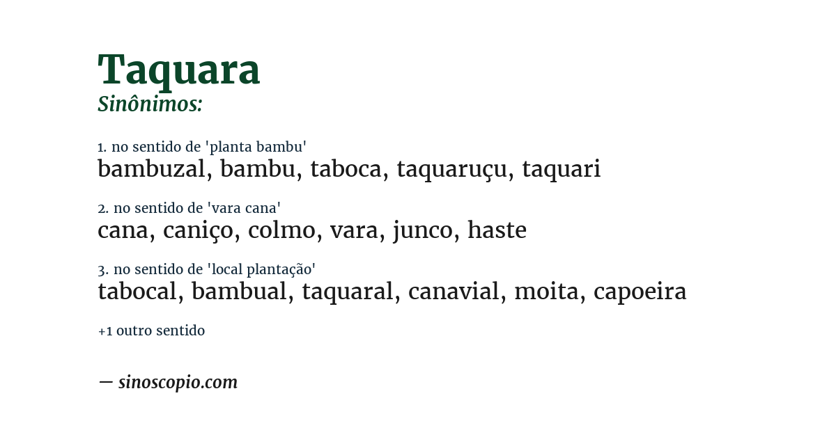 Sinônimo de taquara