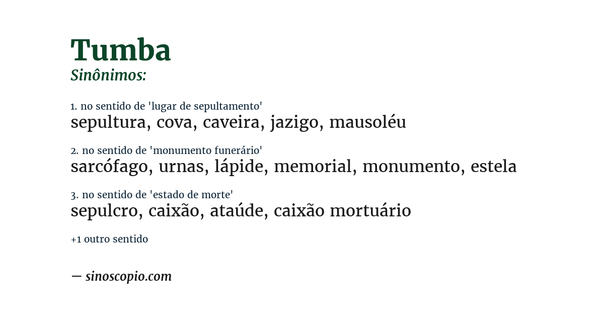 Sinônimo de tumba