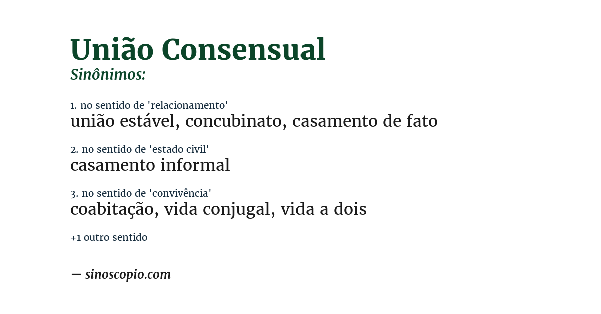 Sinônimo de união consensual