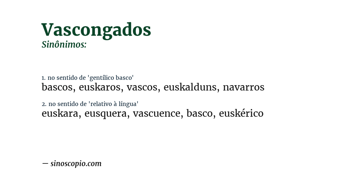 Sinônimo de vascongados