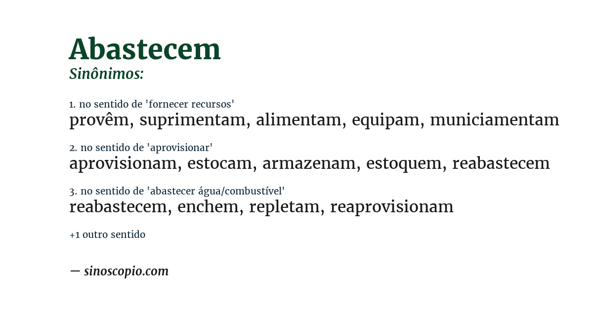 Sinônimo de abastecem