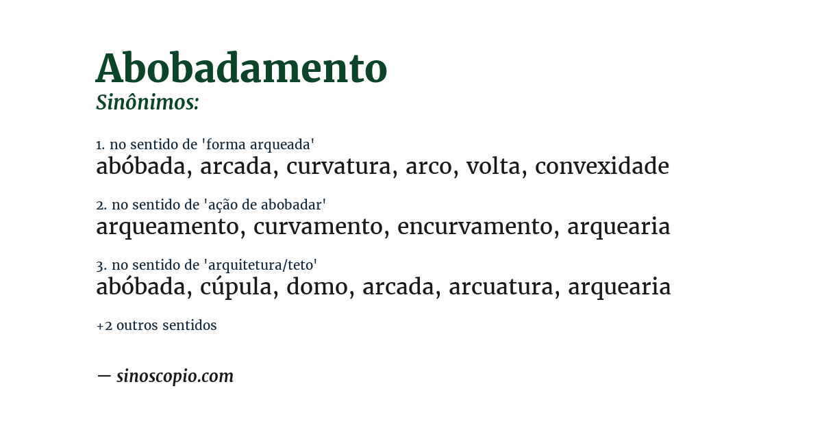 Sinônimo de abobadamento