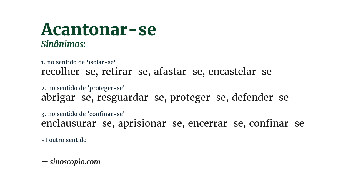 Sinônimo de acantonar-se