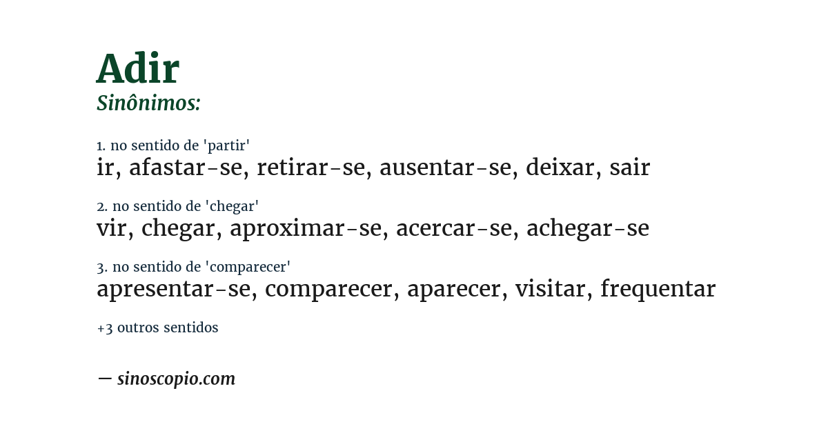 Sinônimo de adir