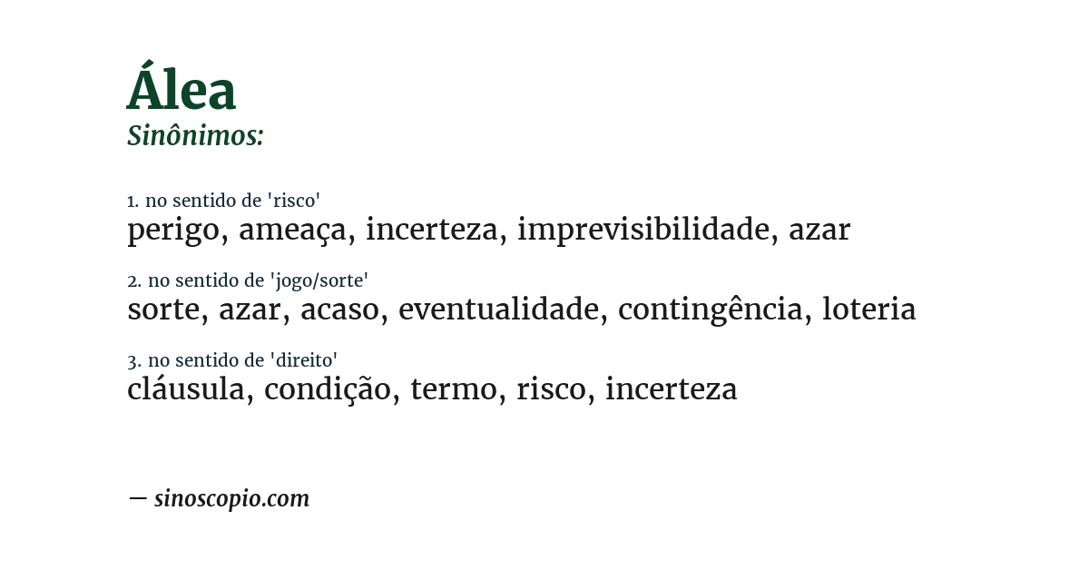 Sinônimo de álea