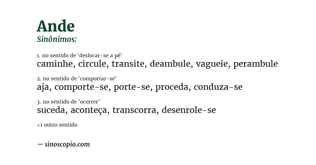 Sinônimo de ande