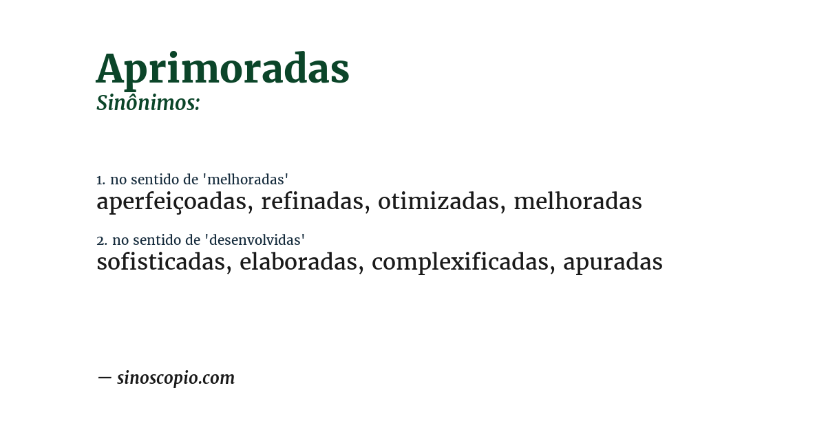Sinônimo de aprimoradas