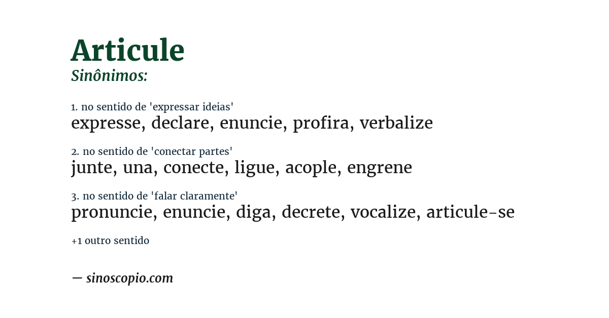 Sinônimo de articule