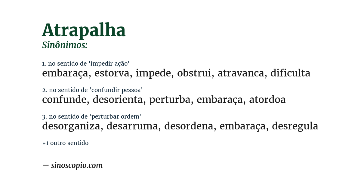 Sinônimo de atrapalha