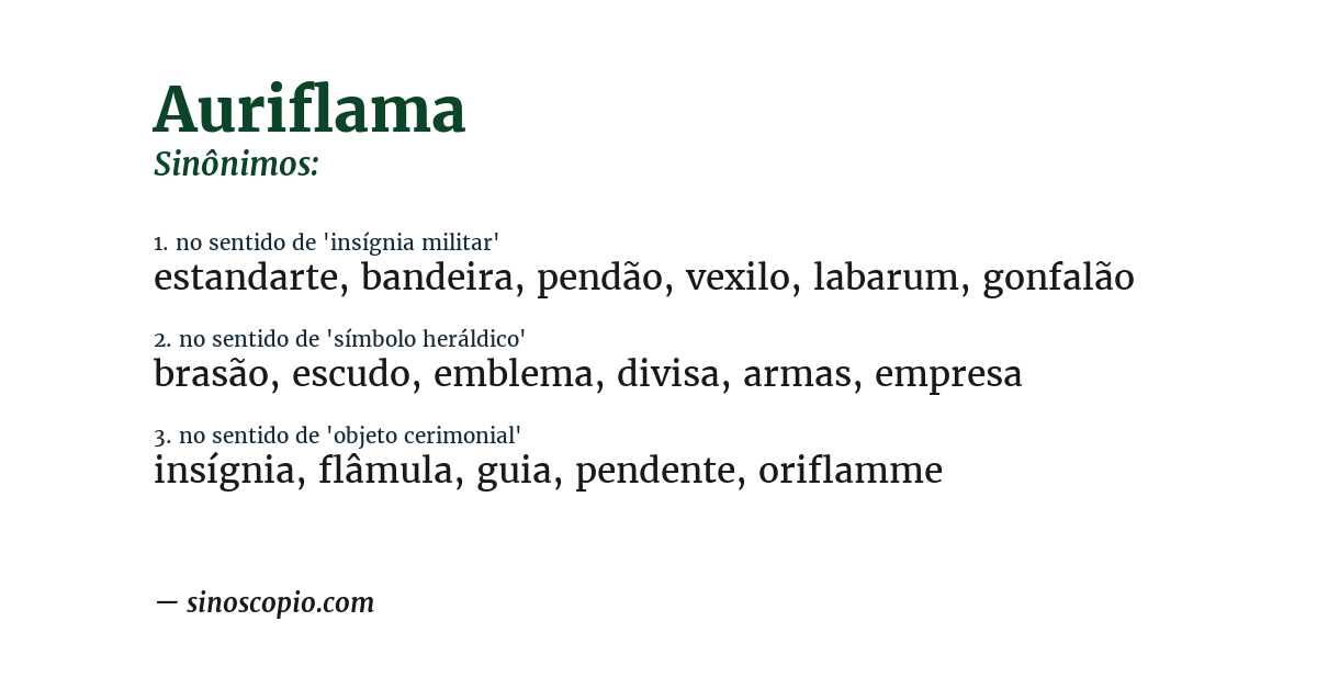 Sinônimo de auriflama