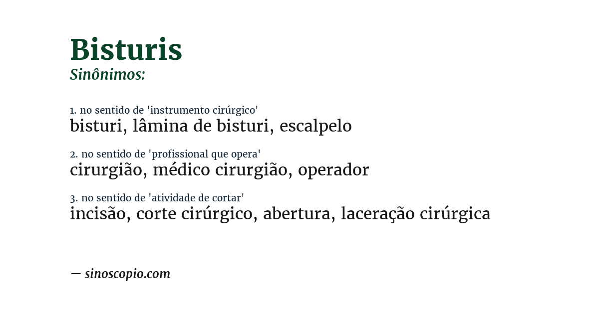 Sinônimo de bisturis