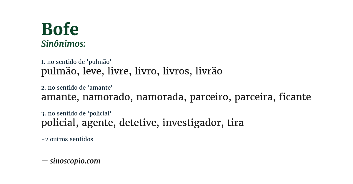 Sinônimo de bofe
