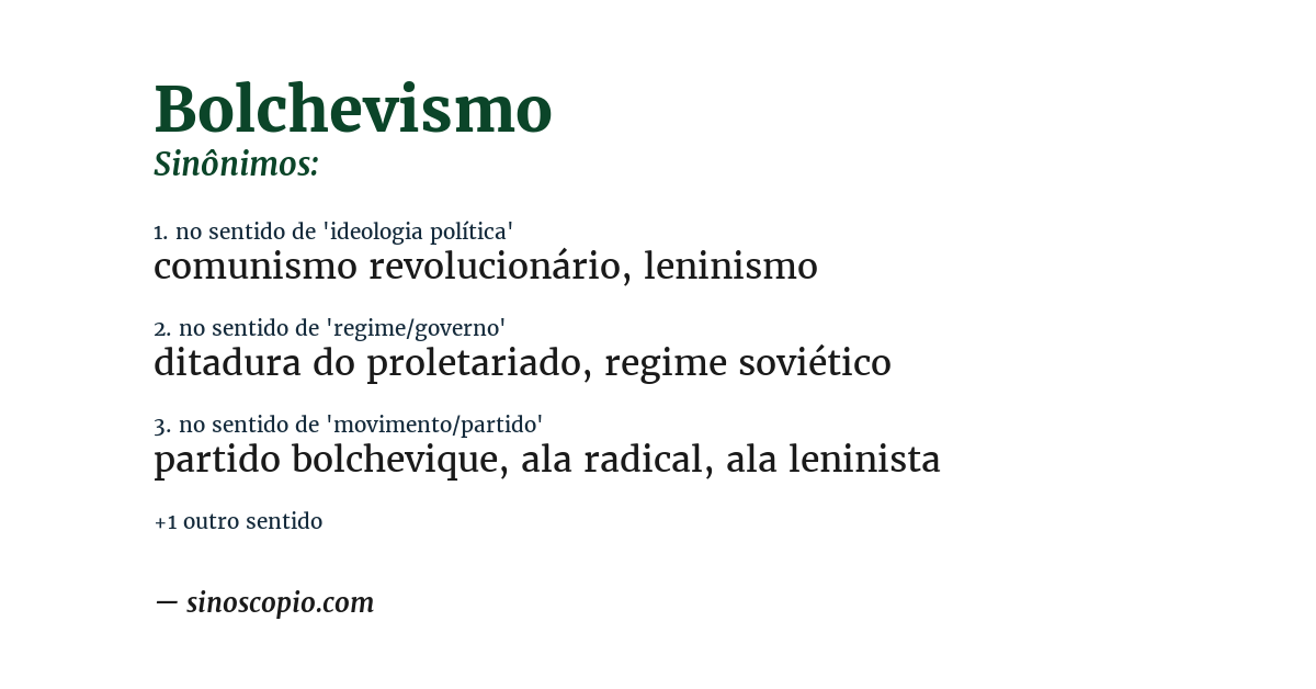 Sinônimo de bolchevismo
