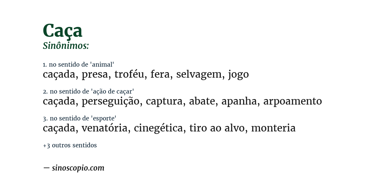 Sinônimo de caça