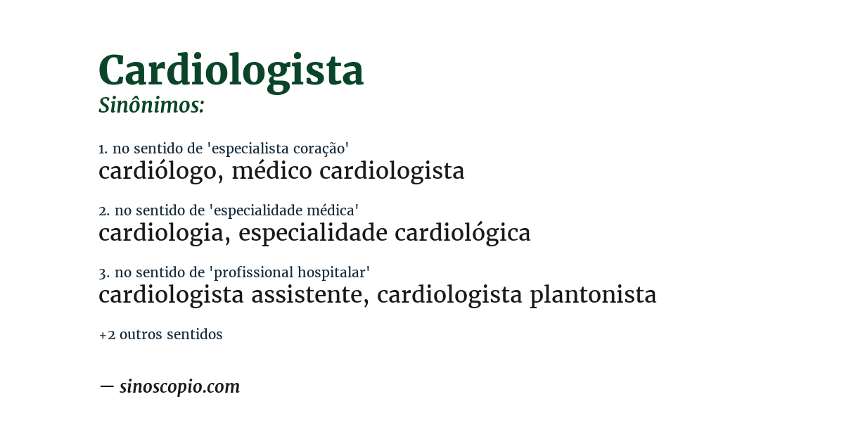 Sinônimo de cardiologista